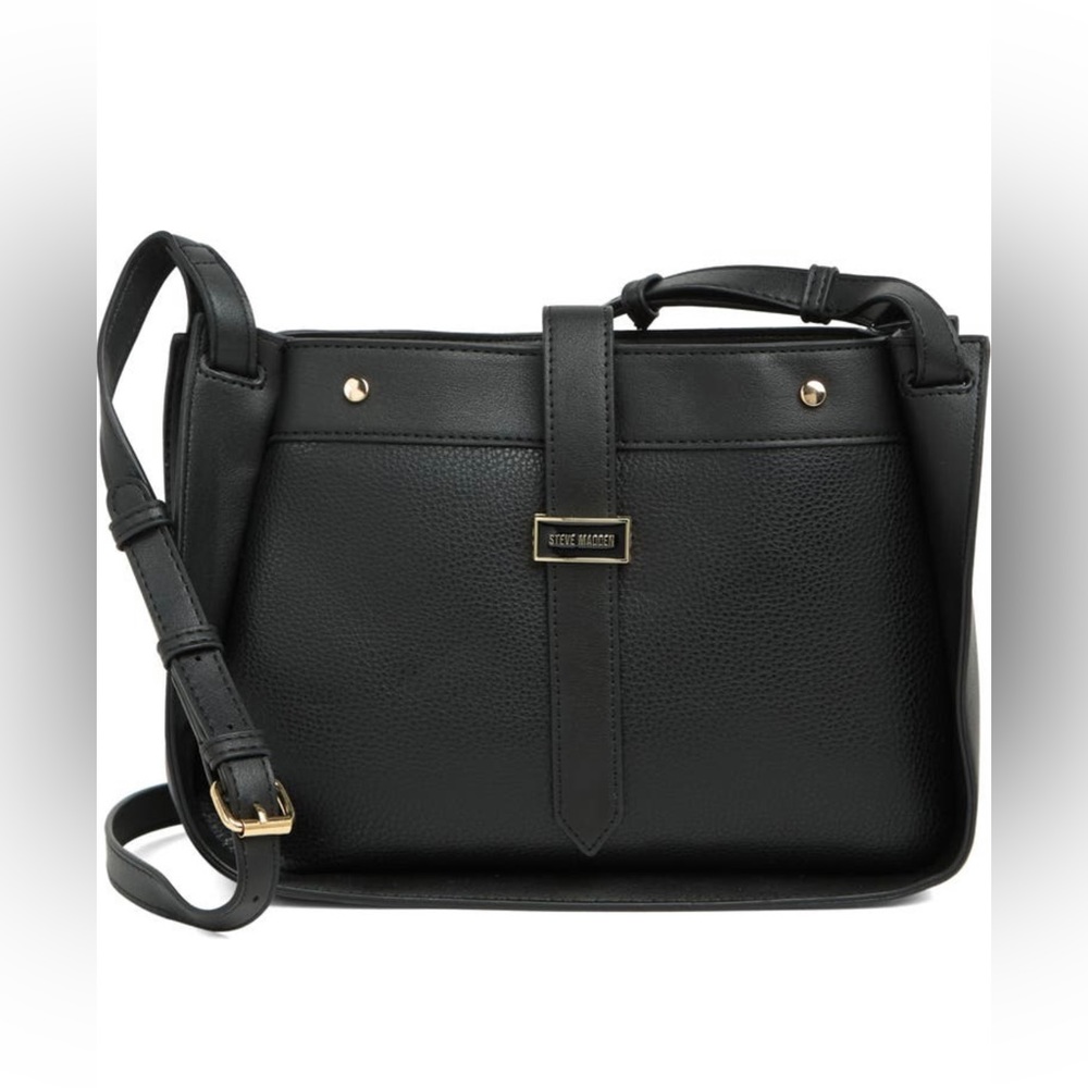 Steve Madden - Black Jemma Faux Leather Crossbody Bag